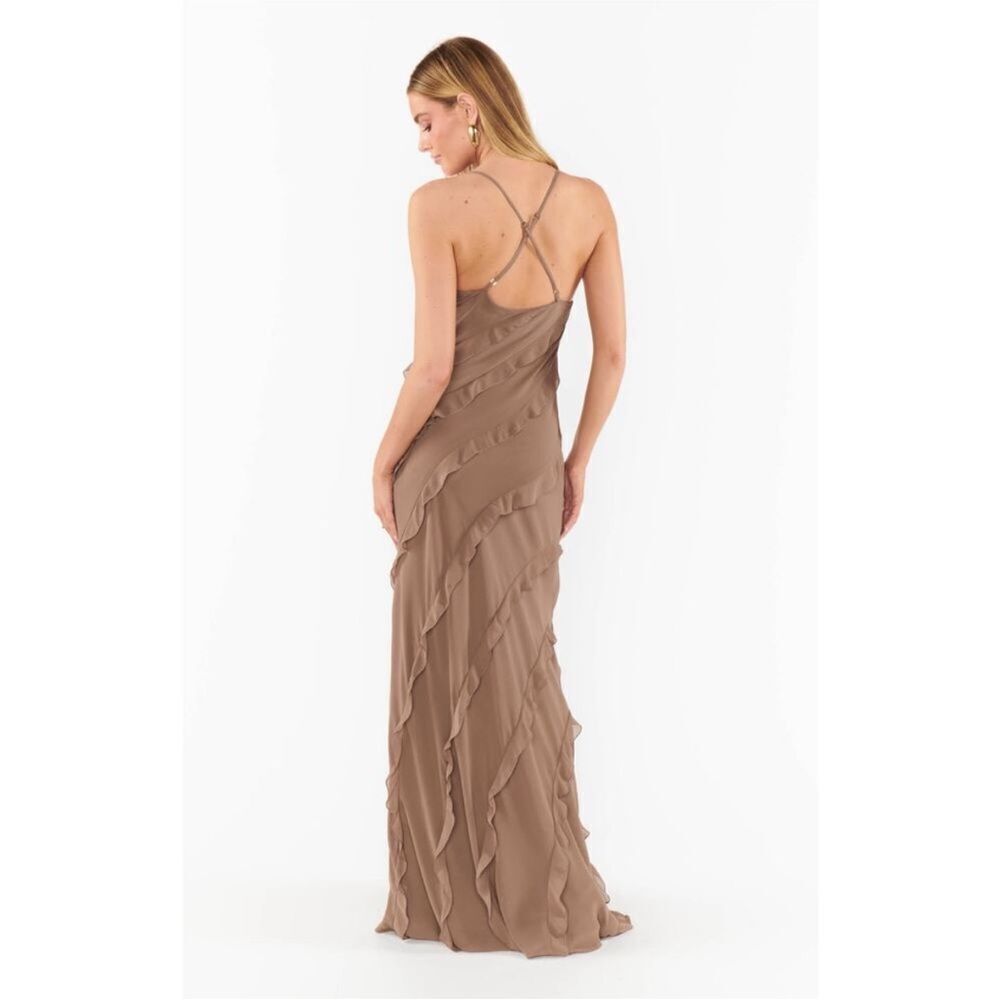 Show Me Your Mumu Romance Ruffle Dress in Dune Chiffon L - Picture 5 of 6